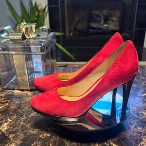 Cole Haan NikeAir Red Suede Platform Heels D39088 - Women’s Size 7B